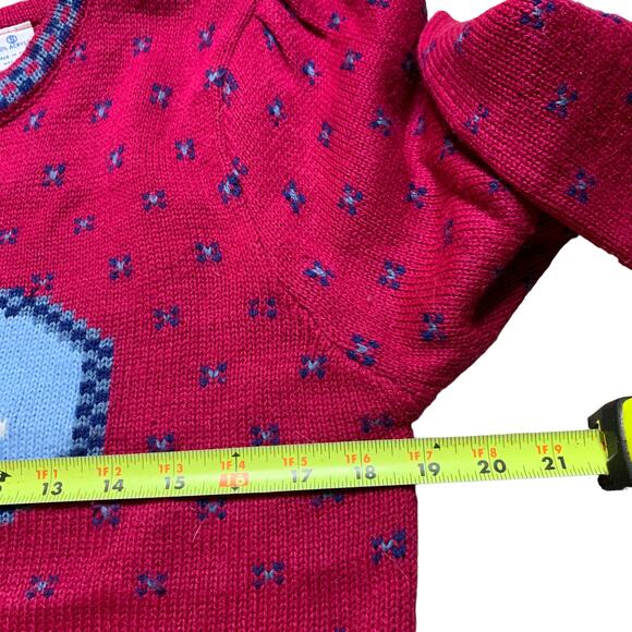 Vintage Goose Northern Isles Pink Crewneck Sweater Small Duck Bunny - Picture 5 of 7